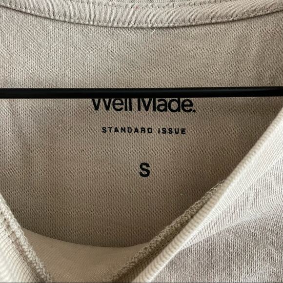 Well Made Beige Tan Crew Neck Basic T-shirt Men’s size Small - Picture 4 of 7
